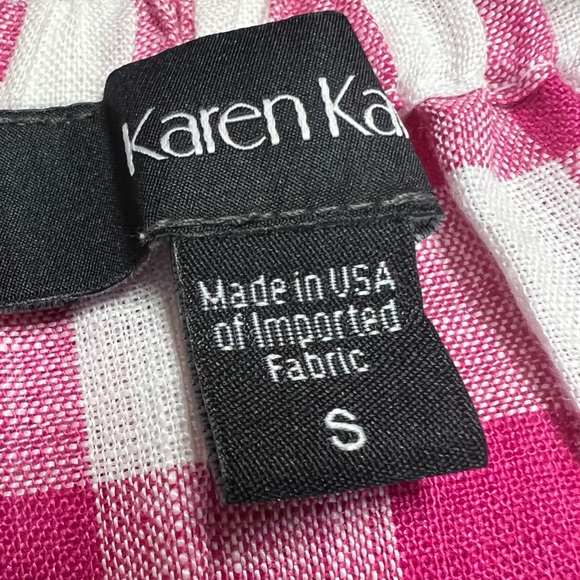 Karen Kane Line. Fuchsia Check Short Sleeve Top. - Picture 3 of 11